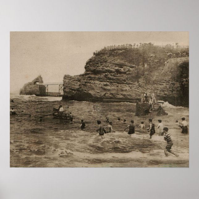 BIARRITZ - Rocher de la Virge et Bains du port Poster (Front)