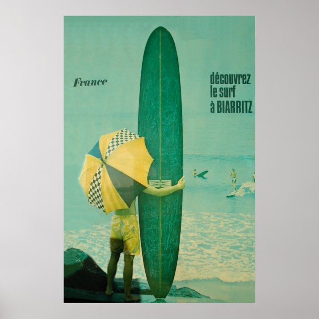Biarritz Surfing Poster | Surf | Surfer (Front)