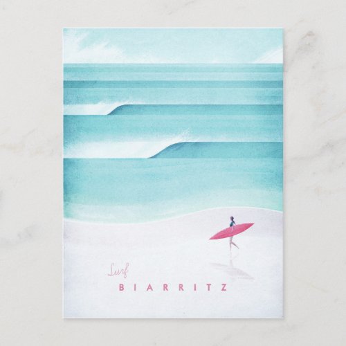 Biarritz Vintage Travel Poster _ Art Postcard