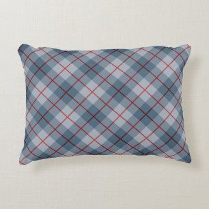 Bias Plaid Blue-Red Stripe Accent Pillow