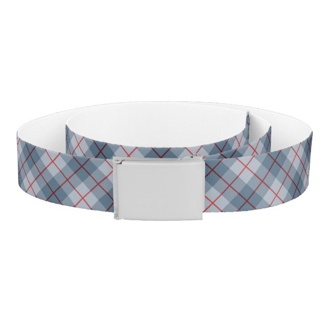 Bias Plaid Blue-Red Stripe Belt (Coil)