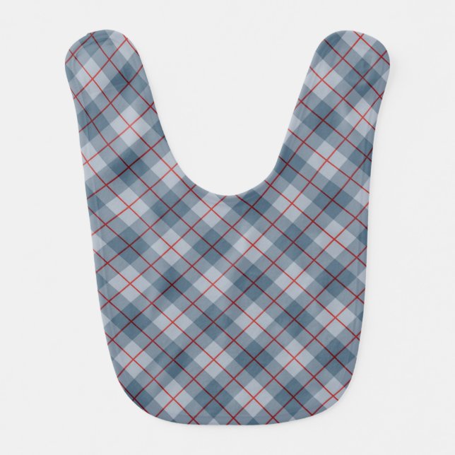 Bias Plaid Blue-Red Stripe Bib (Front)