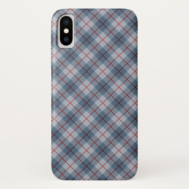 Bias Plaid Blue-Red Stripe Case-Mate iPhone Case (Back)