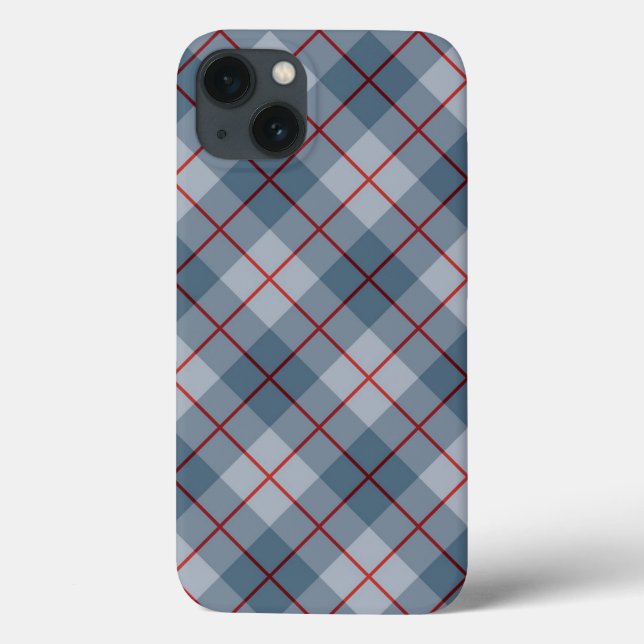 Bias Plaid Blue-Red Stripe Case-Mate iPhone Case (Back)