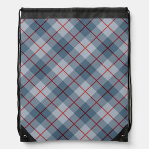 Bias Plaid Blue-Red Stripe Drawstring Bag