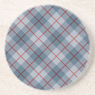 Bias Plaid Blue-Red Stripe Drink Coaster