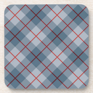 Bias Plaid Blue-Red Stripe Drink Coaster