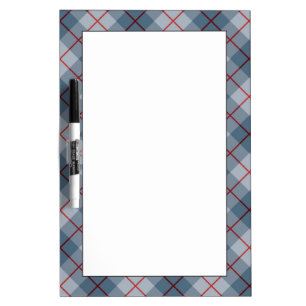Bias Plaid Blue-Red Stripe Dry Erase Board