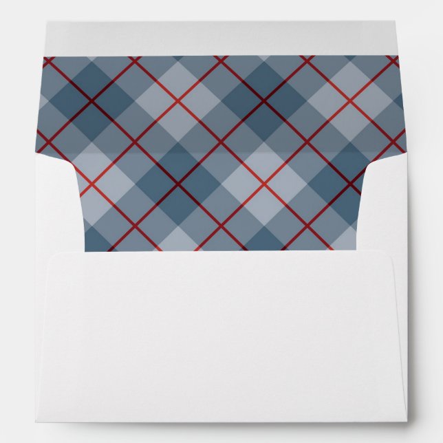 Bias Plaid Blue-Red Stripe Envelope (Back (Bottom))