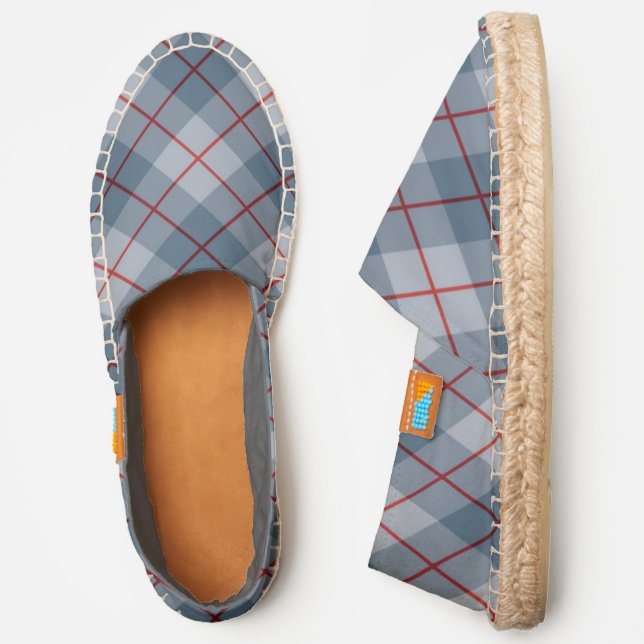 Bias Plaid Blue-Red Stripe Espadrilles (Side)