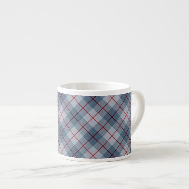 Bias Plaid Blue-Red Stripe Espresso Cup (Front Right)