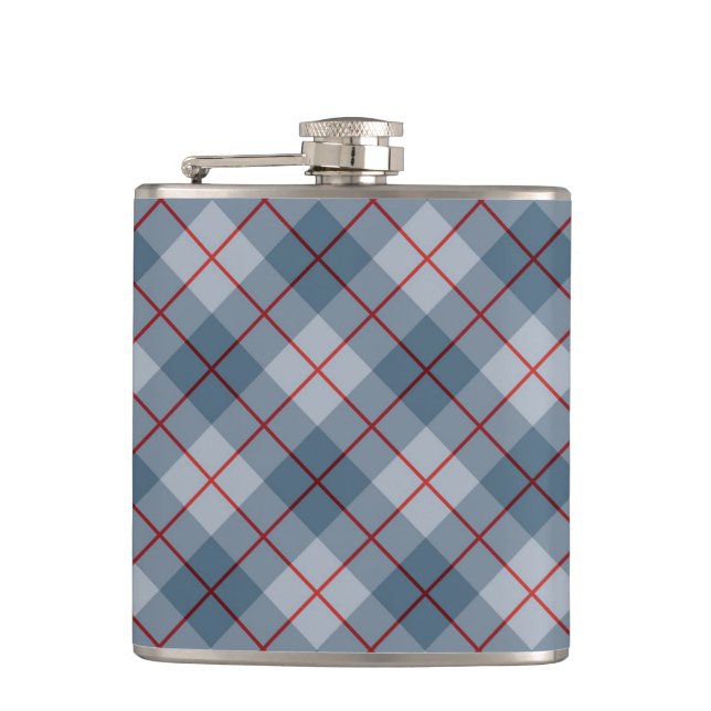 Bias Plaid Blue-Red Stripe Flask (Front)