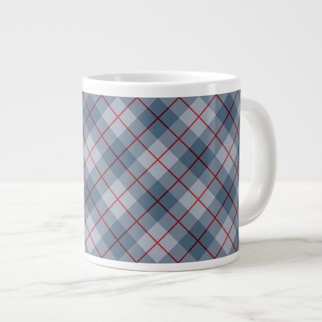 Bias Plaid Blue-Red Stripe Giant Coffee Mug (Front Right)