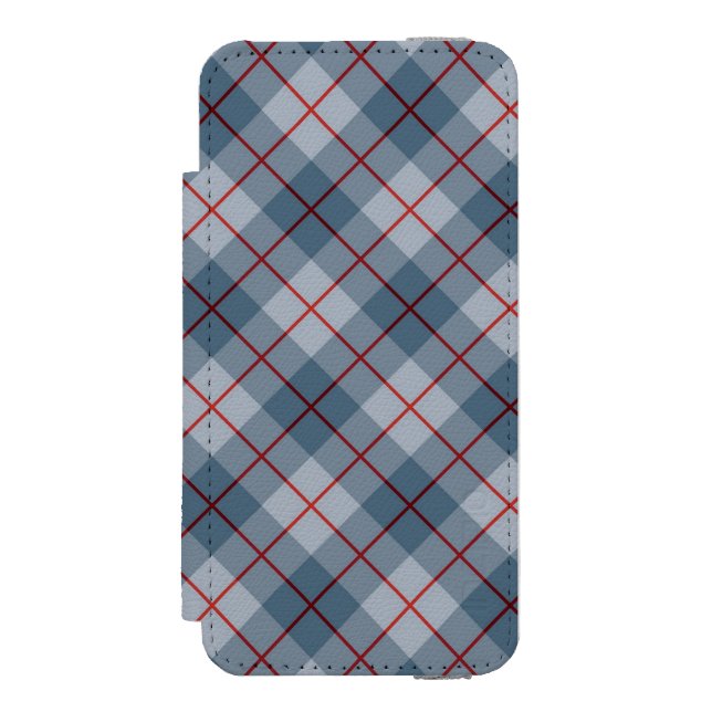 Bias Plaid Blue-Red Stripe Incipio iPhone Wallet Case (Folio Front)
