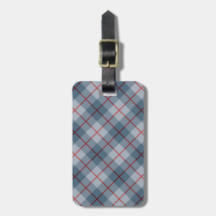 Bias Plaid Blue-Red Stripe Luggage Tag