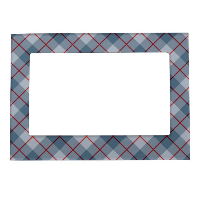 Bias Plaid Blue-Red Stripe Magnetic Picture Frame (Front)