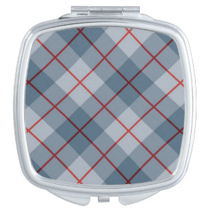 Bias Plaid Blue-Red Stripe Mirror For Makeup