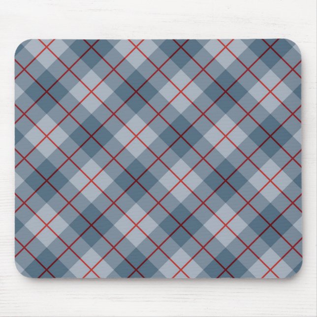 Bias Plaid Blue-Red Stripe Mouse Pad (Front)