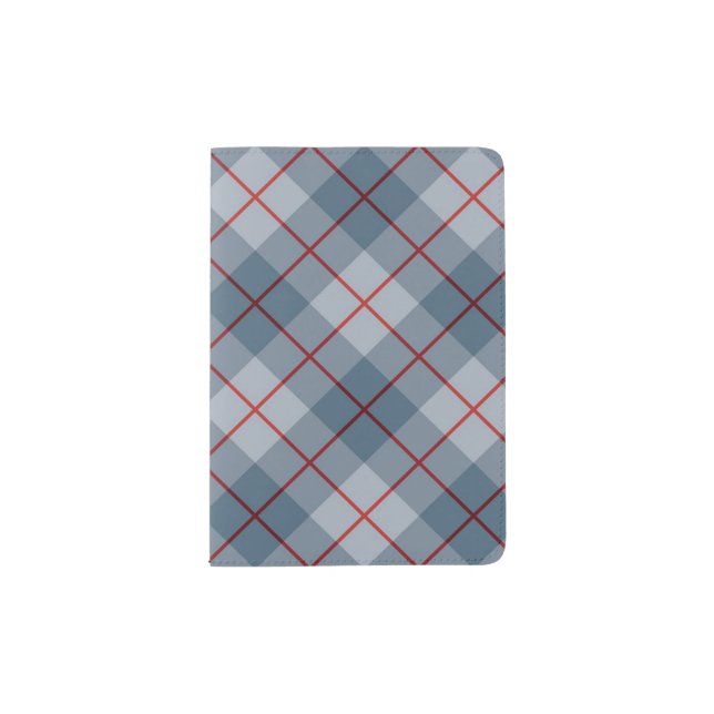 Bias Plaid Blue-Red Stripe Passport Holder (Front)