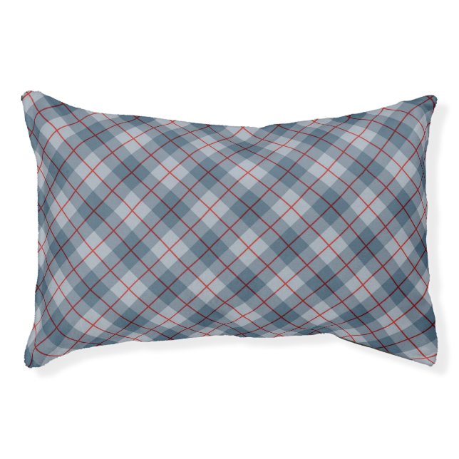 Bias Plaid Blue-Red Stripe Pet Bed (Front)