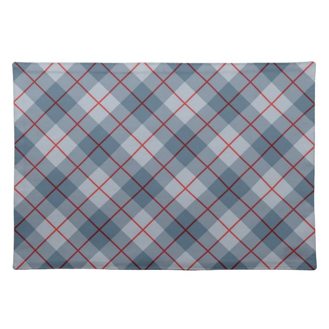 Bias Plaid Blue-Red Stripe Placemat (Front)