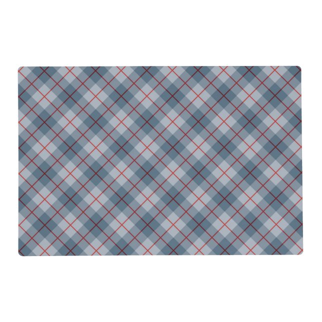 Bias Plaid Blue-Red Stripe Placemat (Front)