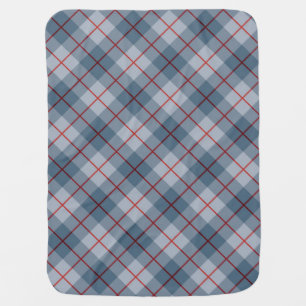 Bias Plaid Blue-Red Stripe Receiving Blanket