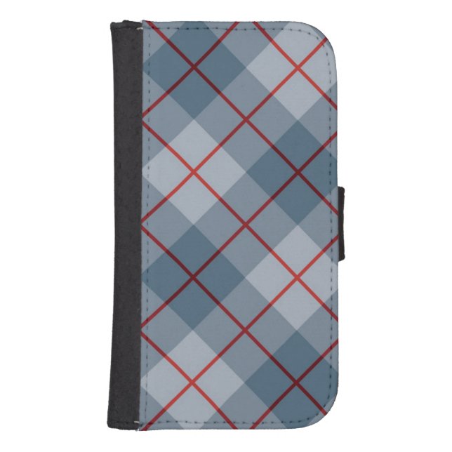 Bias Plaid Blue-Red Stripe Samsung Galaxy Wallet Case (Front)