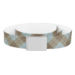 Bias Plaid in Blue and Brown Belt