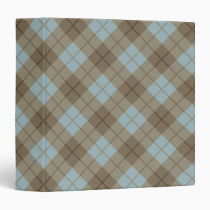 Bias Plaid in Blue and Brown Binder