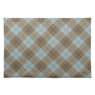 Bias Plaid in Blue and Brown Cloth Placemat