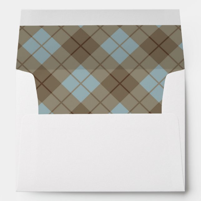 Bias Plaid in Blue and Brown Envelope (Back (Bottom))