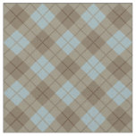 Bias Plaid in Blue and Brown Fabric