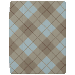 Bias Plaid in Blue and Brown iPad Smart Cover