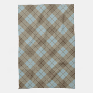 Bias Plaid in Blue and Brown Kitchen Towel