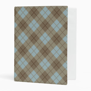 Bias Plaid in Blue and Brown Mini Binder