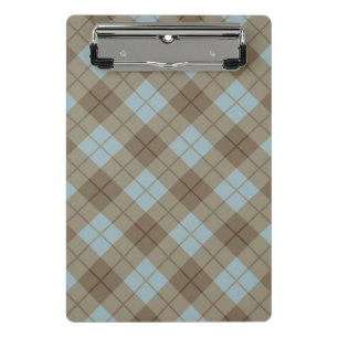 Bias Plaid in Blue and Brown Mini Clipboard