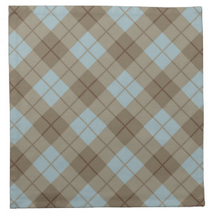 Bias Plaid in Blue and Brown Napkin