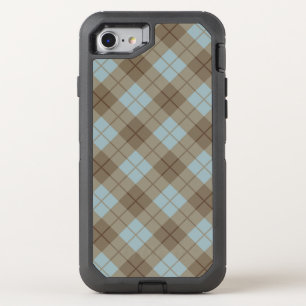 Bias Plaid in Blue and Brown OtterBox Defender iPhone SE/8/7 Case