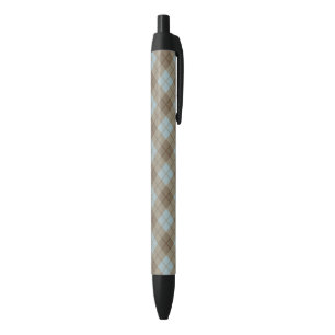 Bias Plaid in Blue and Brown Pen