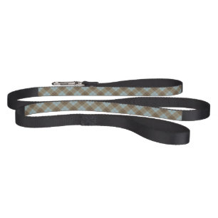 Bias Plaid in Blue and Brown Pet Leash