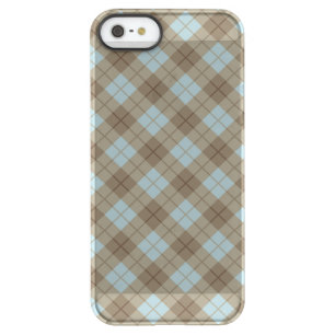 Bias Plaid in Blue and Brown Permafrost iPhone SE/5/5s Case
