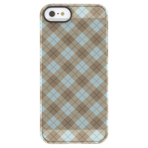 Bias Plaid in Blue and Brown Permafrost iPhone SE55s Case