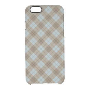 Bias Plaid in Blue and Brown Clear iPhone 6/6S Case