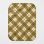 Bias Plaid in Gold with Green Stripe Burp Cloth