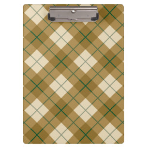 Bias Plaid in Gold with Green Stripe Clipboard