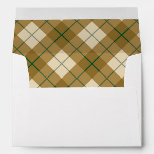 Bias Plaid in Gold with Green Stripe Envelope