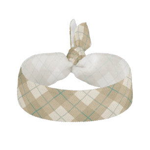 Bias Plaid in Gold with Green Stripe Hair Tie