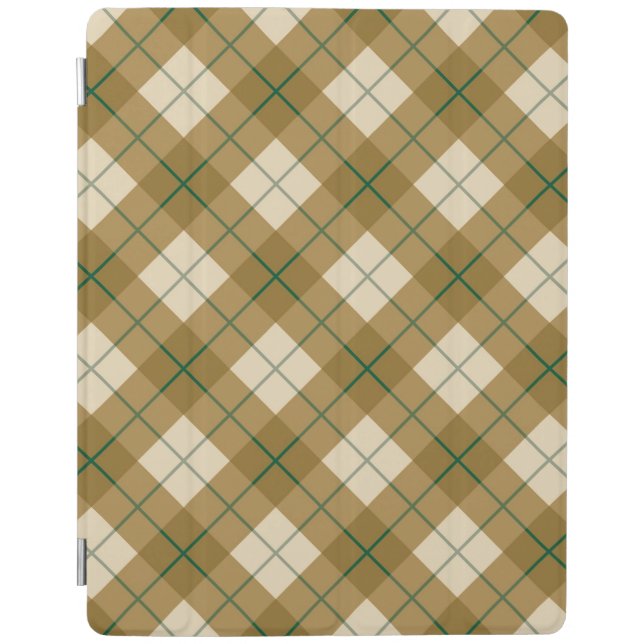Bias Plaid in Gold with Green Stripe iPad Smart Cover (Front)