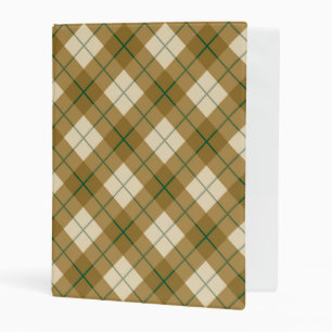 Bias Plaid in Gold with Green Stripe Mini Binder